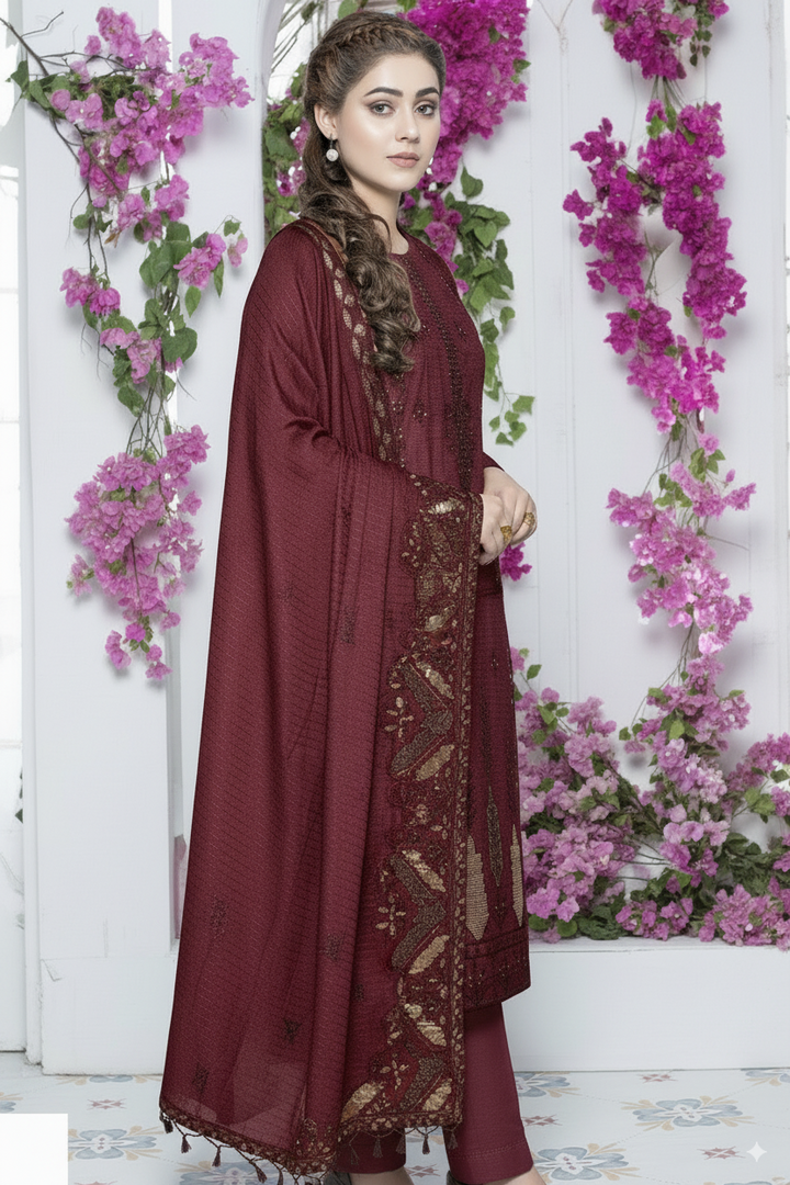 3PCS|UNSTITCHED|HEAVY EMBROIDERY|TERE BIN|CODE 21|