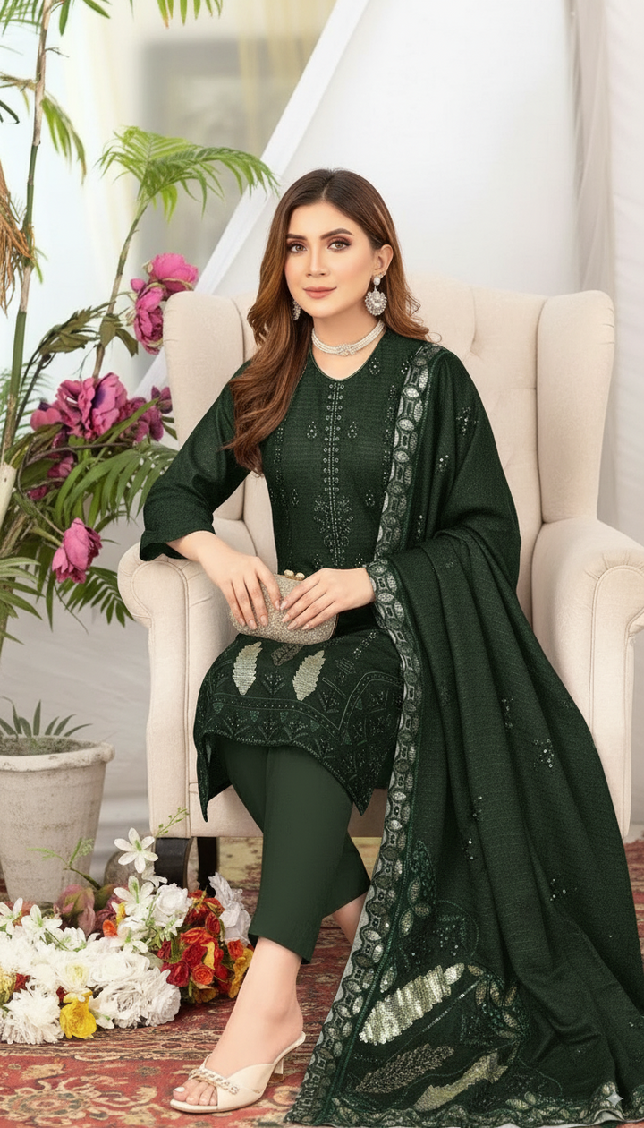 3PCS|UNSTITCHED|HEAVY EMBROIDERY|TERE BIN|CODE 20|