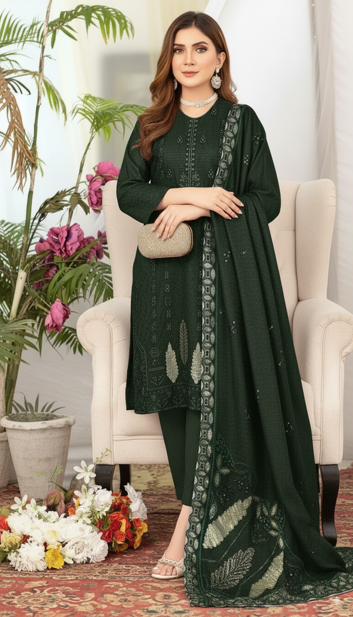 3PCS|UNSTITCHED|HEAVY EMBROIDERY|TERE BIN|CODE 20|