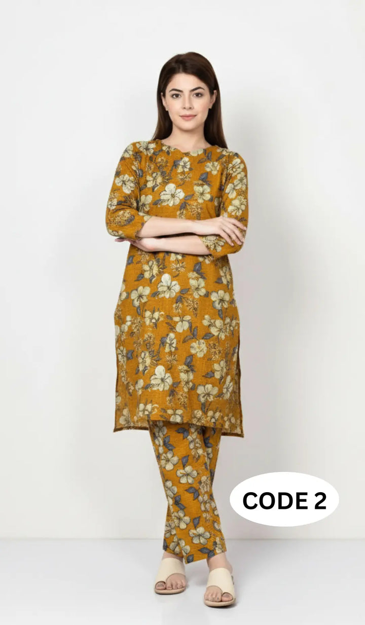 Premium Winter Khaddar Fabric|2Pcs Unstitched Cloth| code 2