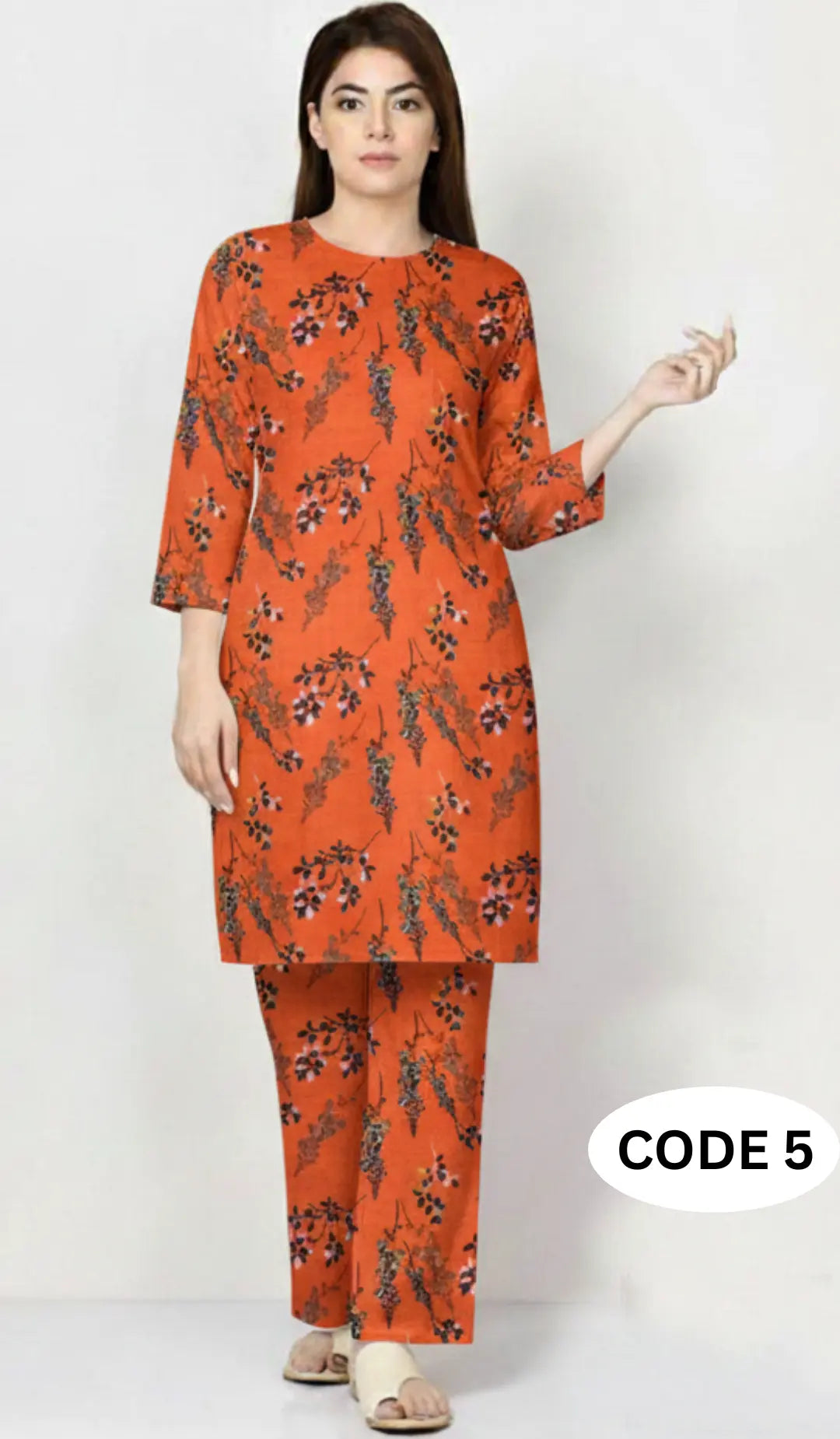 Premium Winter Khaddar Fabric|2Pcs Unstitched Cloth| code 5