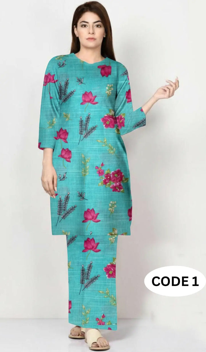 Premium Winter Khaddar Fabric|2Pcs Unstitched Cloth| code 1