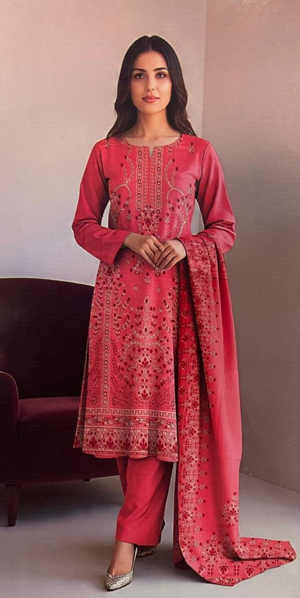 PREMIUM DHANAK|3PCS UNSTITCHED| HEAVY EMBROIDERY|CODE 31|